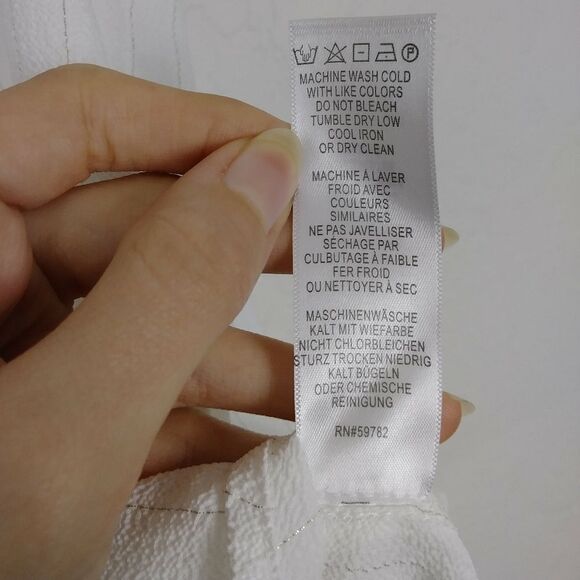 Adrianna Papell White & Silver Pinstriped Sleeveless Blouse - Picture 6 of 7